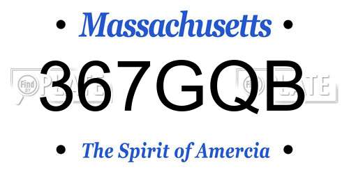 367GQB Massachusetts License Plate