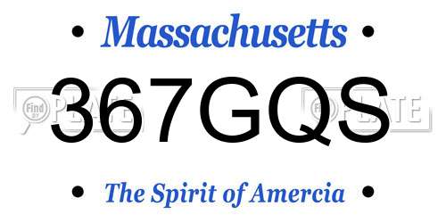 367GQS Massachusetts License Plate