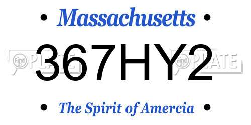 367HY2 Massachusetts License Plate