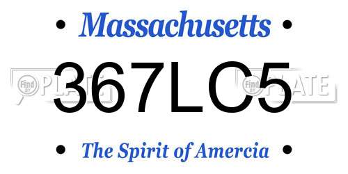 367LC5 Massachusetts License Plate