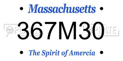 367M30 Massachusetts License Plate