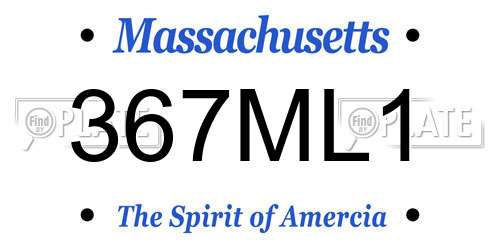 367ML1 Massachusetts License Plate