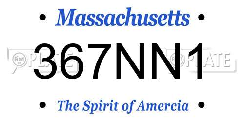 367NN1 Massachusetts License Plate