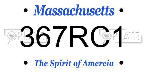 367RC1 Massachusetts License Plate