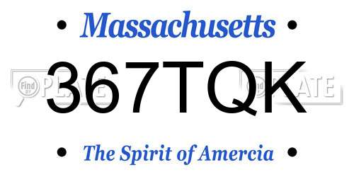 367TQK Massachusetts License Plate