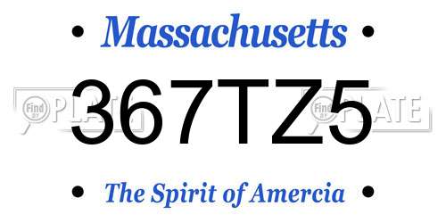 367TZ5 Massachusetts License Plate