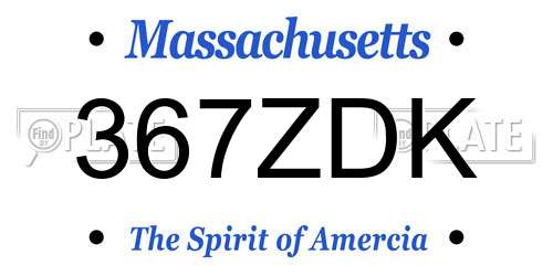 367ZDK Massachusetts License Plate