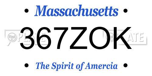 367ZOK Massachusetts License Plate