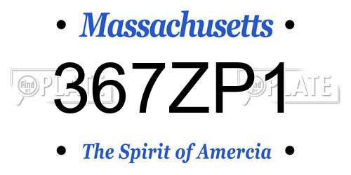 367ZP1 Massachusetts License Plate