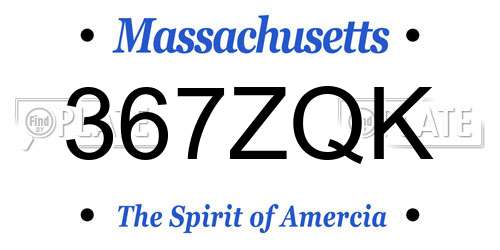 367ZQK Massachusetts License Plate