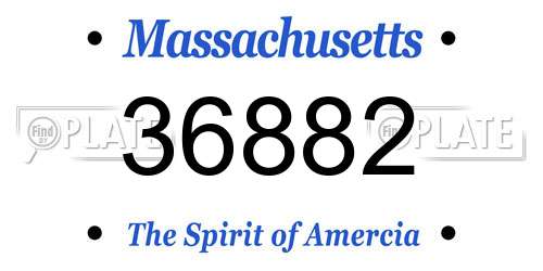 36882 Massachusetts License Plate