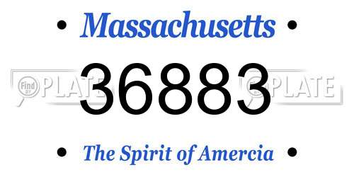 36883 Massachusetts License Plate