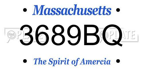 3689BQ Massachusetts License Plate