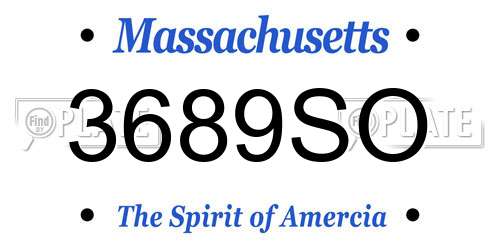 3689SO Massachusetts License Plate