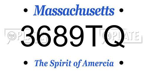 3689TQ Massachusetts License Plate