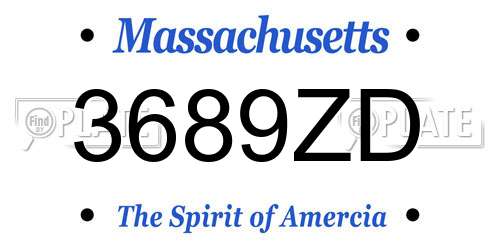 3689ZD Massachusetts License Plate