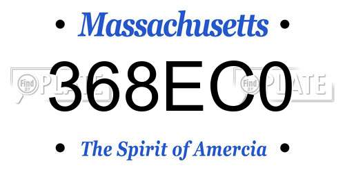 368EC0 Massachusetts License Plate