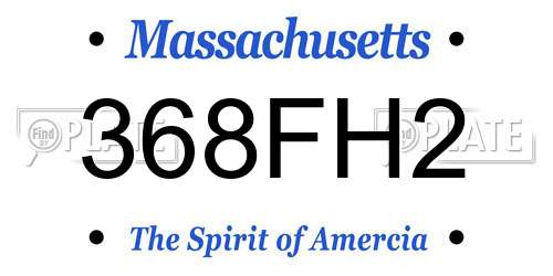 368FH2 Massachusetts License Plate