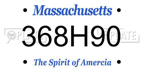 368H90 Massachusetts License Plate