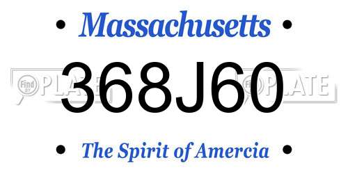 368J60 Massachusetts License Plate