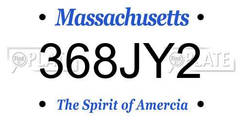 368JY2 Massachusetts License Plate