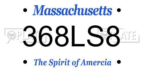 368LS8 Massachusetts License Plate