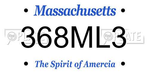 368ML3 Massachusetts License Plate