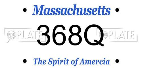 368Q Massachusetts License Plate
