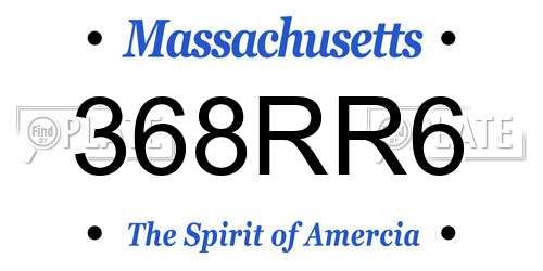 368RR6 Massachusetts License Plate
