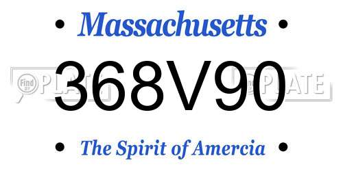 368V90 Massachusetts License Plate