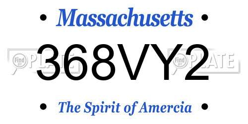 368VY2 Massachusetts License Plate