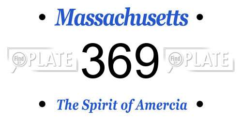 369 Massachusetts License Plate