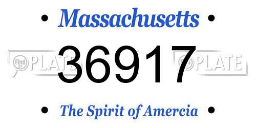 36917 Massachusetts License Plate
