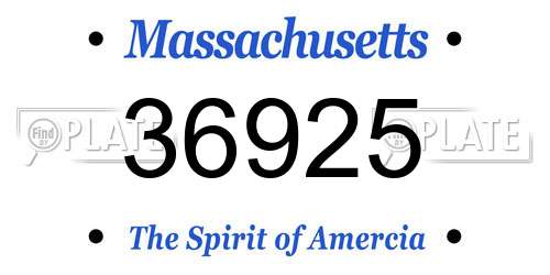 36925 Massachusetts License Plate