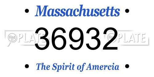 36932 Massachusetts License Plate