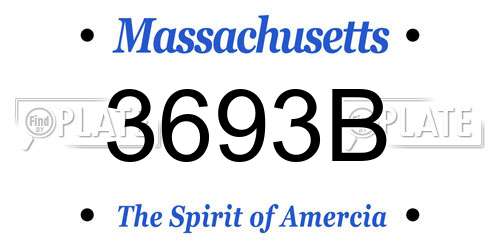 3693B Massachusetts License Plate