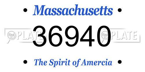 36940 Massachusetts License Plate