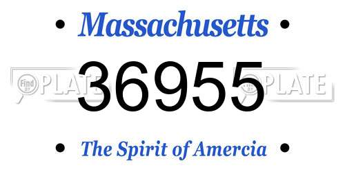 36955 Massachusetts License Plate