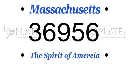 36956 Massachusetts License Plate