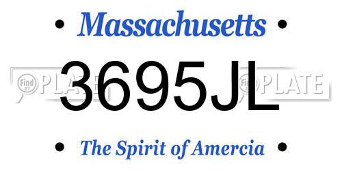 3695JL Massachusetts License Plate