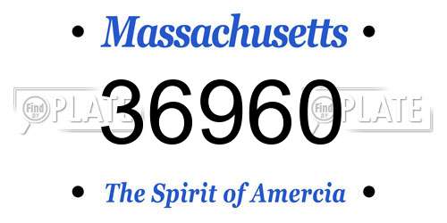 36960 Massachusetts License Plate