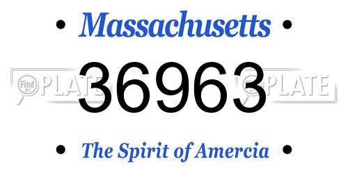 36963 Massachusetts License Plate