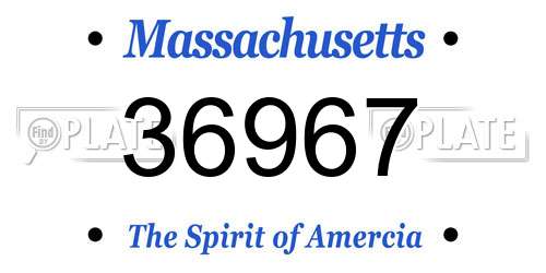 36967 Massachusetts License Plate