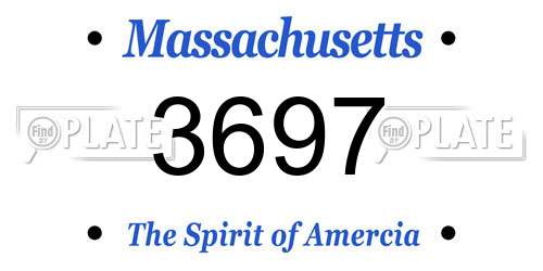 3697 Massachusetts License Plate