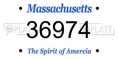 36974 Massachusetts License Plate