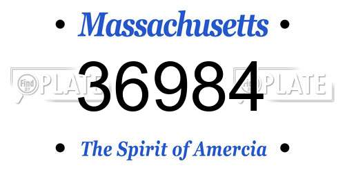 36984 Massachusetts License Plate