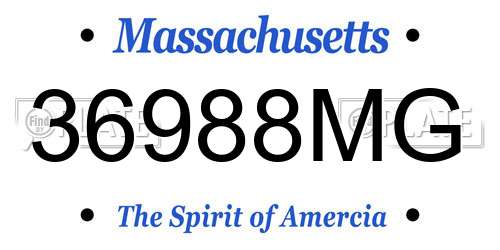 36988MG Massachusetts License Plate