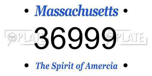36999 Massachusetts License Plate