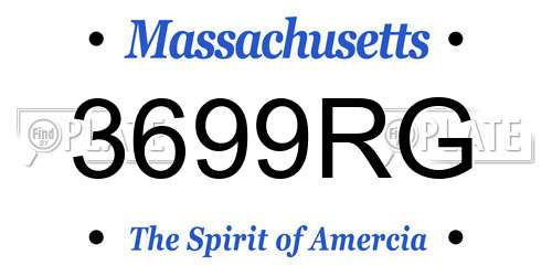 3699RG Massachusetts License Plate