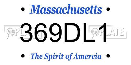 369DL1 Massachusetts License Plate